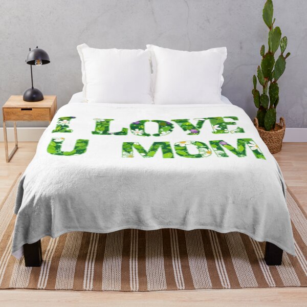 Item preview, I Love U Mom - Floral Botanical Mother Love Typography Art Print designed and sold by DesignArtist.ia.