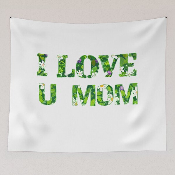 Item preview, I Love U Mom - Floral Botanical Mother Love Typography Art Print designed and sold by DesignArtist.ia.