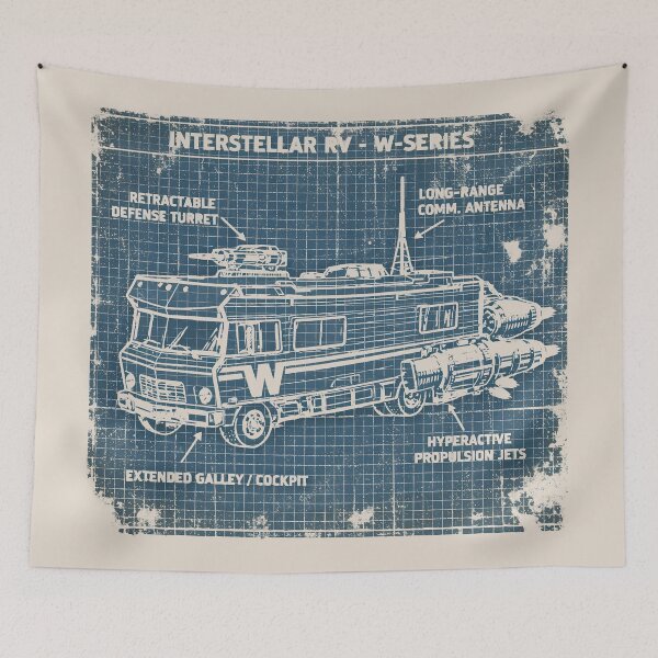 Item preview, Interstellar RV Technical Blueprint Schematic Tee designed and sold by agearb.