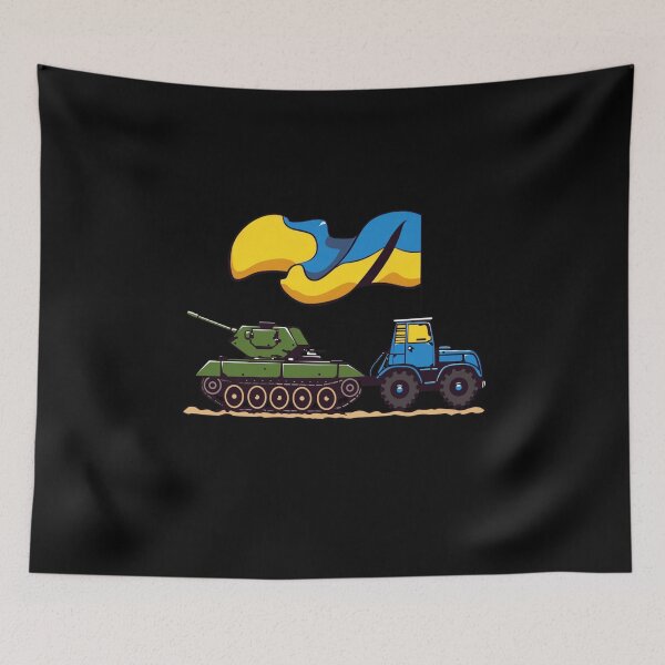 Item preview, Tractor Pulls Tank Ukraine Flag designed and sold by titanosdesign.