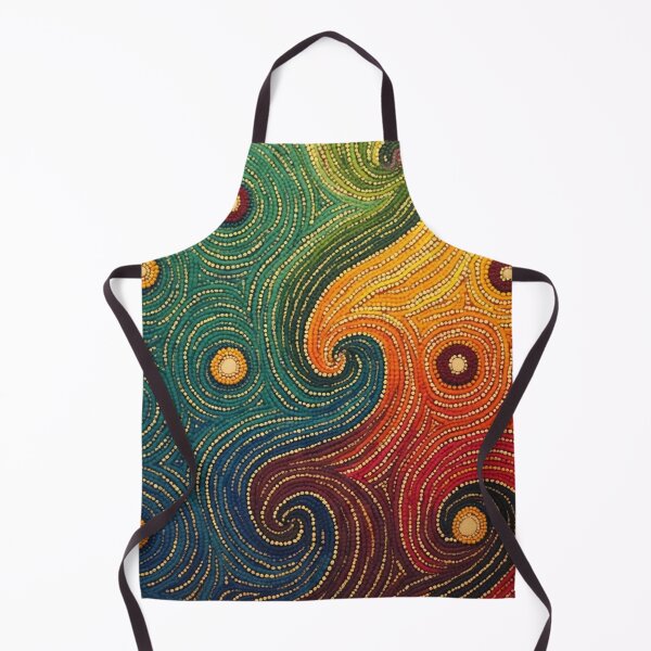 Item preview, Aboriginal Inspired Dot Art - Wavy Wind Over Ocean and Desert designed and sold by GrinGalore.