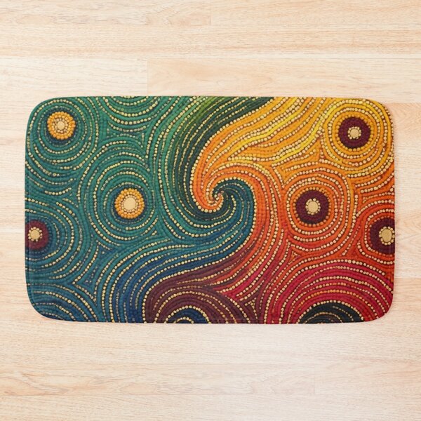 Item preview, Aboriginal Inspired Dot Art - Wavy Wind Over Ocean and Desert designed and sold by GrinGalore.