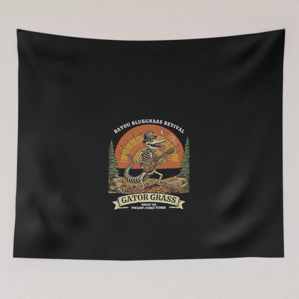 Item preview, Kitchen Dwellers Inspired Jamgrass Alligator Mandolin Vintage Psychedelic Fan Design designed and sold by GeniePixel.