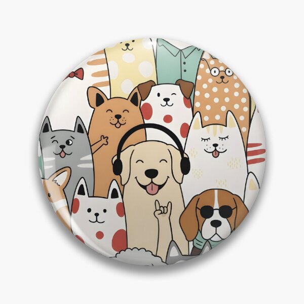 Item preview, Cool Cats and Dogs Hand-Drawn Doodle Art designed and sold by PholPol1959.