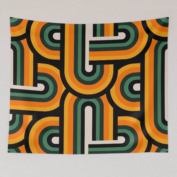 Item preview, Retro 1960's-1970's Vibrant Orange And Green Designs designed and sold by DEC02.