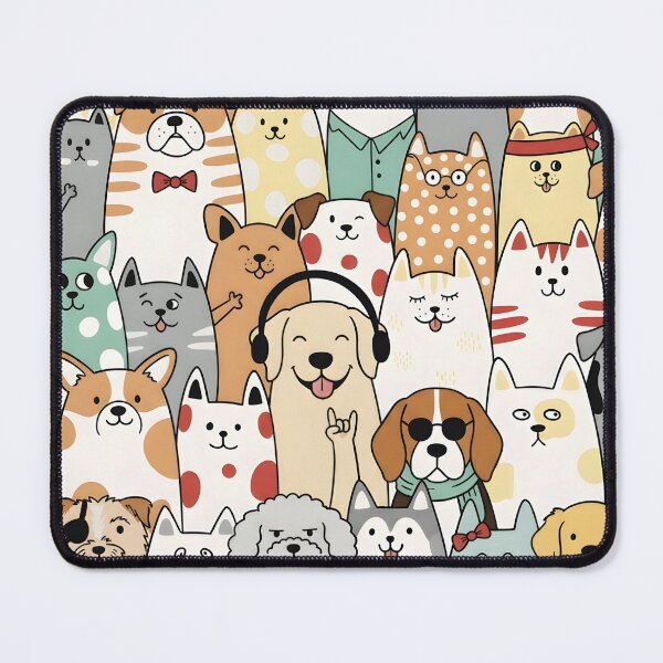 Item preview, Cool Cats and Dogs Hand-Drawn Doodle Art designed and sold by PholPol1959.