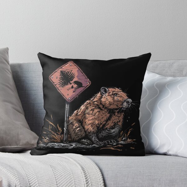 Item preview, Beaver Warning Sign Funny Animal Motif designed and sold by titanosdesign.