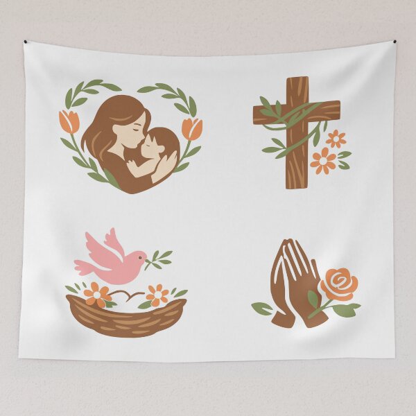 Item preview, Faithful Mother's Day Sticker Pack in Warm Earth Tones designed and sold by FunFitLife Studio.