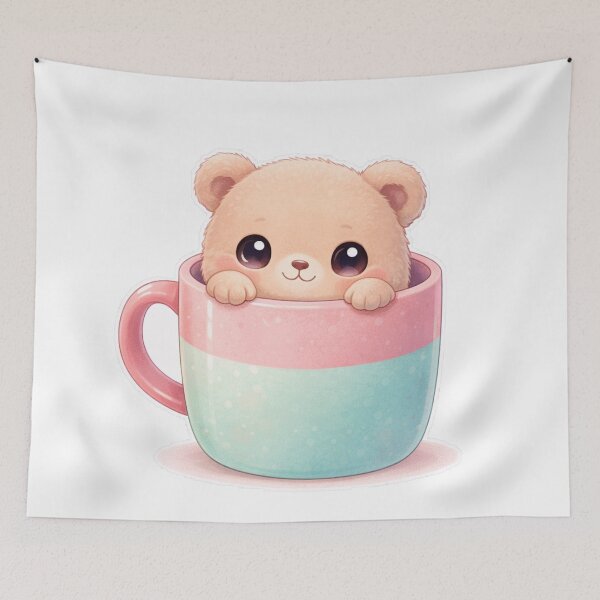 Item preview, Cute Baby Bear Peeking from Mug Cozy Kawaii Design designed and sold by Sadia  Jannat.