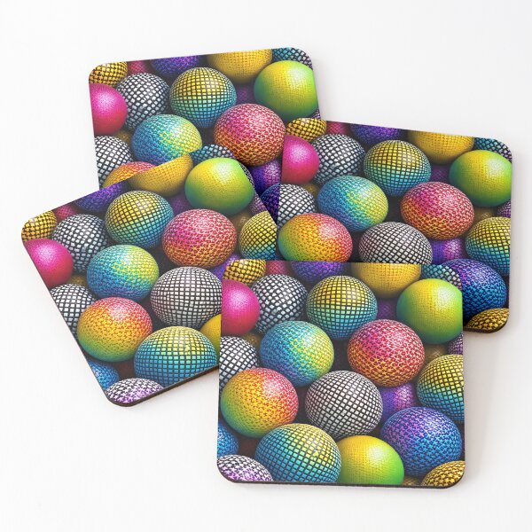 Item preview, Vibrant Rainbow Disco Ball Abstract Pattern designed and sold by Kaleidoscope Print.