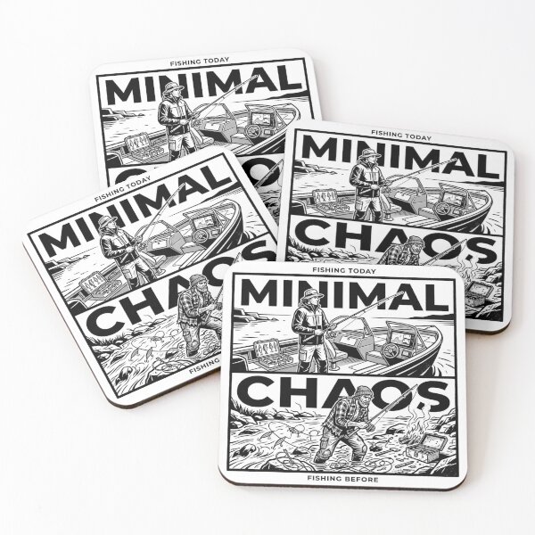 Item preview, Fishing Today vs Before Minimal vs Chaos Sticker – Modern vs Old Fishing Humor designed and sold by Imaginarium of Chaos falcon88 .