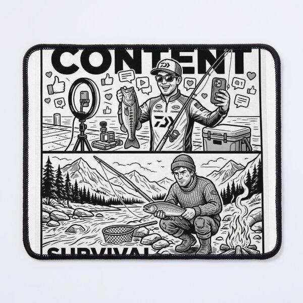 Item preview, Fishing Today vs Before Content vs Survival Sticker – Social Media Fishing Meme designed and sold by Imaginarium of Chaos falcon88 .