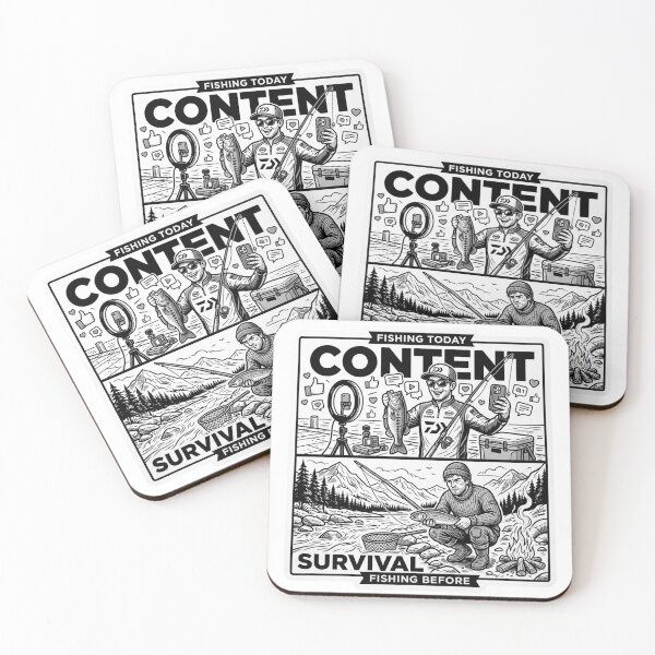 Item preview, Fishing Today vs Before Content vs Survival Sticker – Social Media Fishing Meme designed and sold by Imaginarium of Chaos falcon88 .