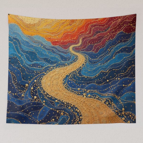 Item preview, Aboriginal Inspired Dot Art - Ocean Solar Path designed and sold by GrinGalore.