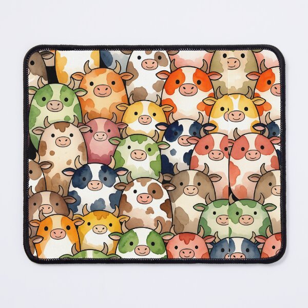 Item preview, Colorful Watercolor Spotted Cow Crowd Pattern designed and sold by PholPol1959.