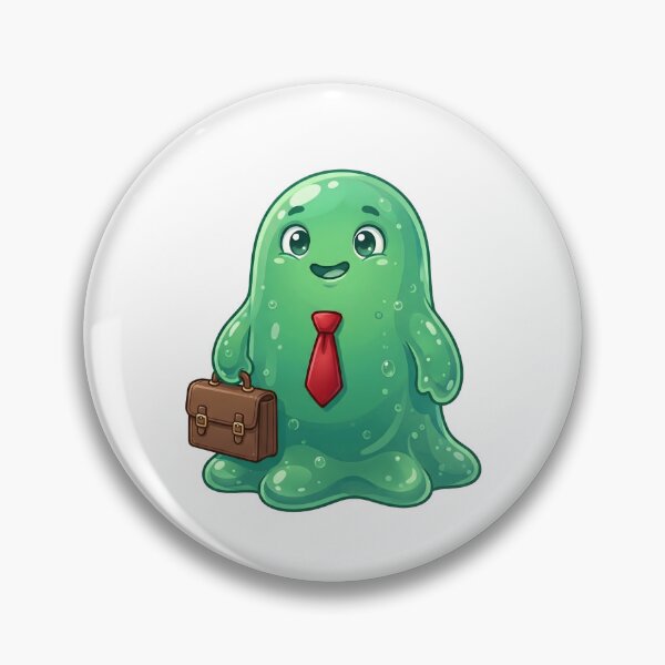 Item preview, Cute Green Office Slime Carrying Briefcase and Wearing Red Tie designed and sold by Kvarny.
