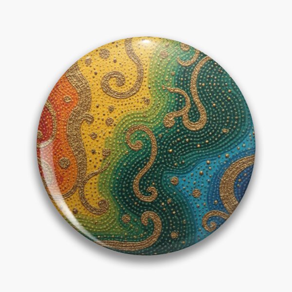 Item preview, Aboriginal Inspired Dot Art - Colored Wavy Waves designed and sold by GrinGalore.
