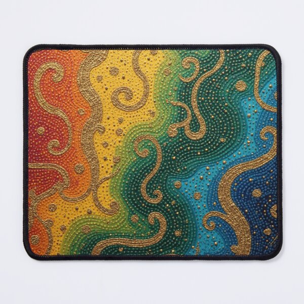 Item preview, Aboriginal Inspired Dot Art - Colored Wavy Waves designed and sold by GrinGalore.