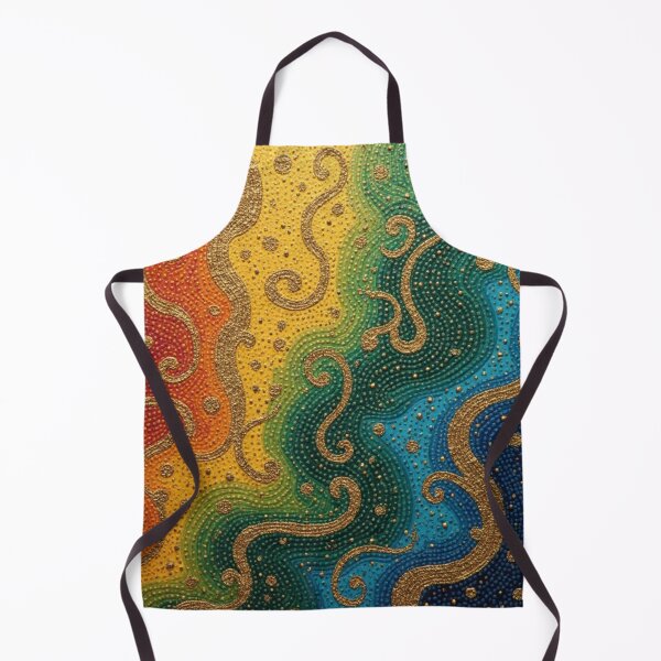 Item preview, Aboriginal Inspired Dot Art - Colored Wavy Waves designed and sold by GrinGalore.
