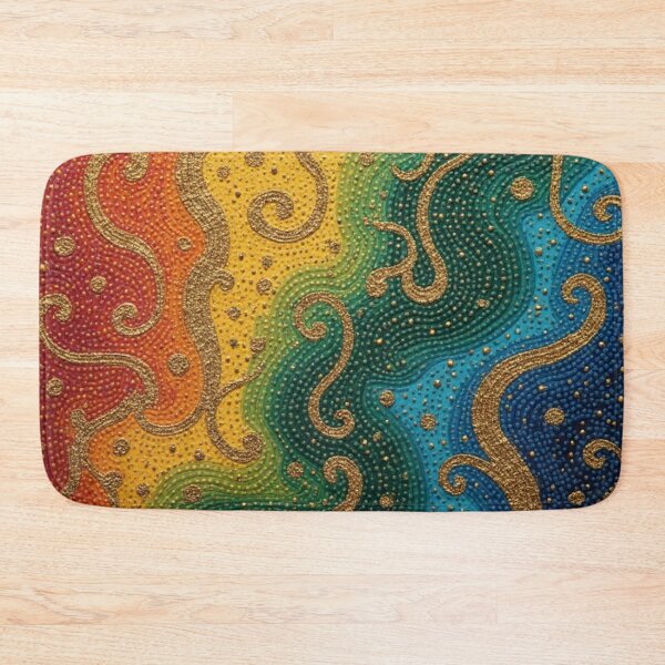 Item preview, Aboriginal Inspired Dot Art - Colored Wavy Waves designed and sold by GrinGalore.
