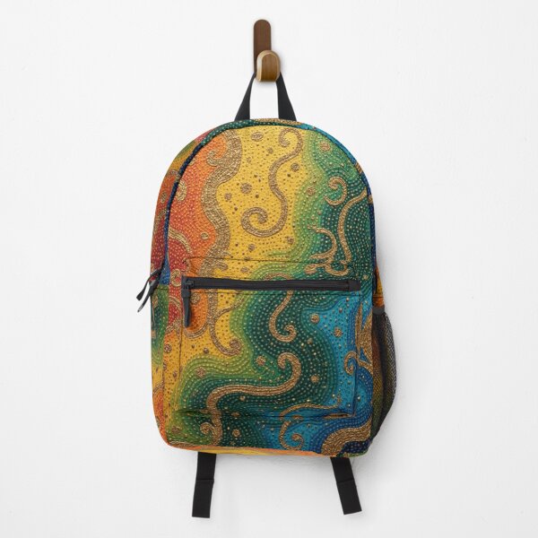 Item preview, Aboriginal Inspired Dot Art - Colored Wavy Waves designed and sold by GrinGalore.