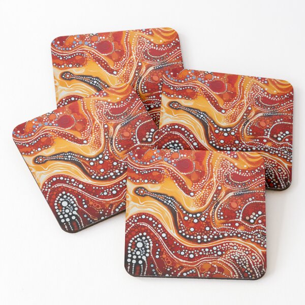 Item preview, Aboriginal Inspired Dot Art - Volcanic Lava Pattern designed and sold by GrinGalore.