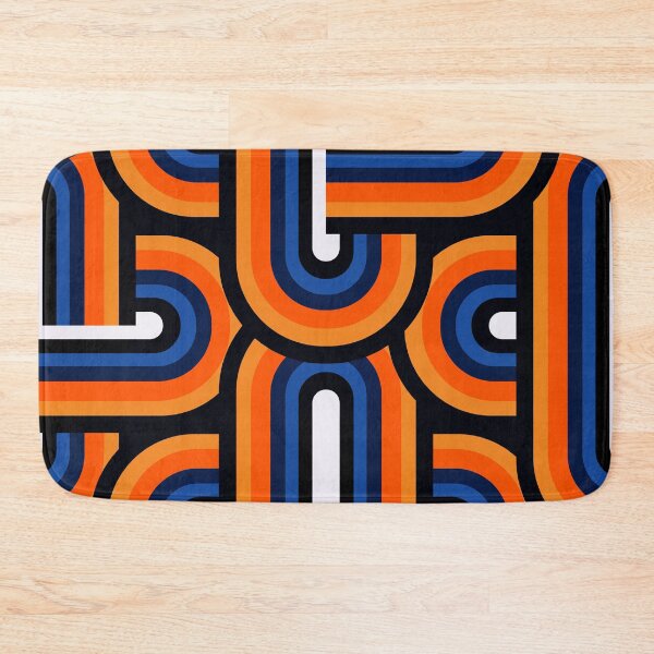 Item preview, Retro 1960's-1970's Vibrant Orange And Blue Designs designed and sold by DEC02.