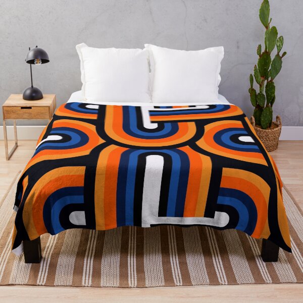 Item preview, Retro 1960's-1970's Vibrant Orange And Blue Designs designed and sold by DEC02.