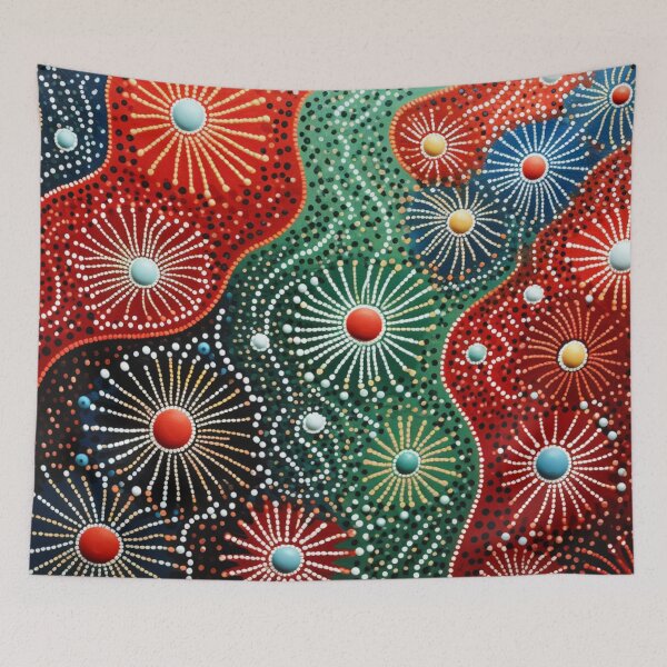 Item preview, Aboriginal Inspired Dot Art - Wildflowers in the Waves designed and sold by GrinGalore.