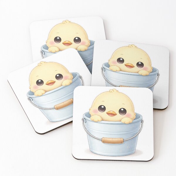 Item preview, Cute Duck Peeking from Bucket Kawaii Design designed and sold by Sadia  Jannat.