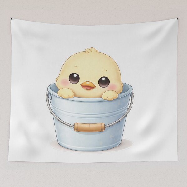 Item preview, Cute Duck Peeking from Bucket Kawaii Design designed and sold by Sadia  Jannat.