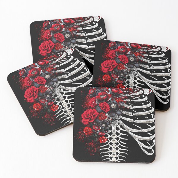 Item preview, Dark Floral Skeleton Ribcage Rose Gothic Aesthetic designed and sold by ViTee Design.