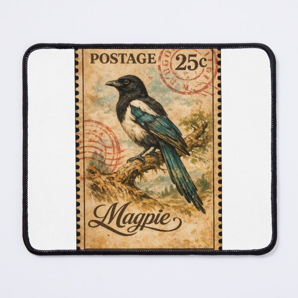 Item preview, Vintage Magpie Postage – 25c Collectible designed and sold by ForeverPrintsOK.