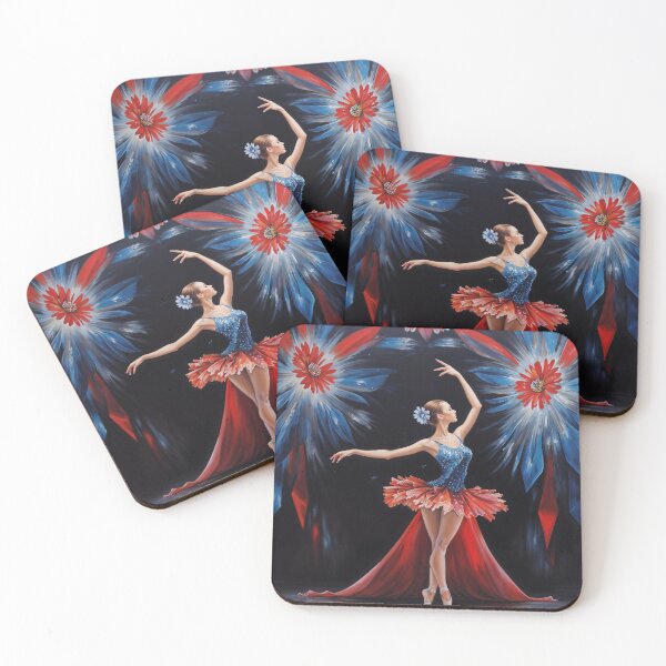 Item preview, Lady Dancer Red Blue Floral Aesthetic Art designed and sold by NecroScrolls.