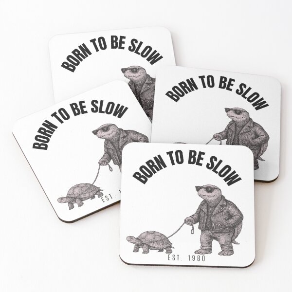 Item preview, Born to be Slow Funny Biker Turtle Retro Sketch designed and sold by Quotable Gear.