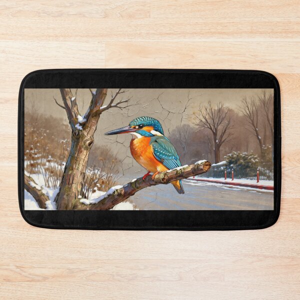 Item preview, Blue Kingfisher in Winter Landscape - Digital Art designed and sold by Gabi.Media.