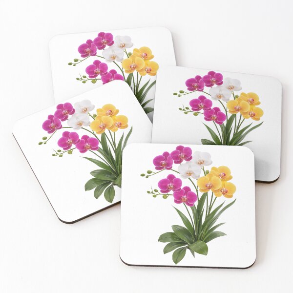 Item preview, Vibrant Pink White Yellow Elegant Orchid Flower Shapes Mania designed and sold by Shapes-Mania.