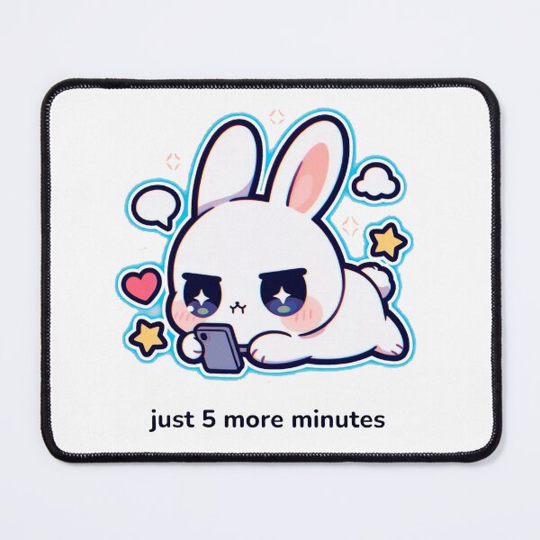 Item preview, Doomscroll Bunny Just 5 More Minutes Cute designed and sold by EkaArtShop.