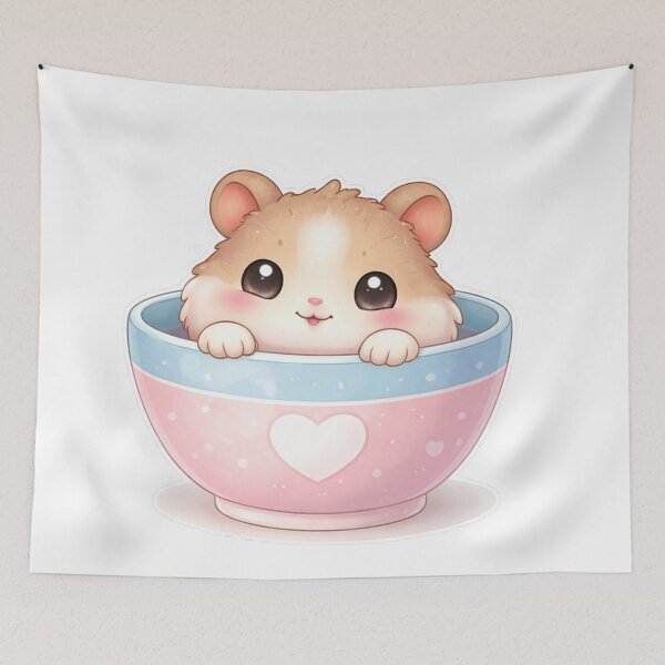 Item preview, Cute Hamster Peeking from Bowl Kawaii Design designed and sold by Sadia  Jannat.