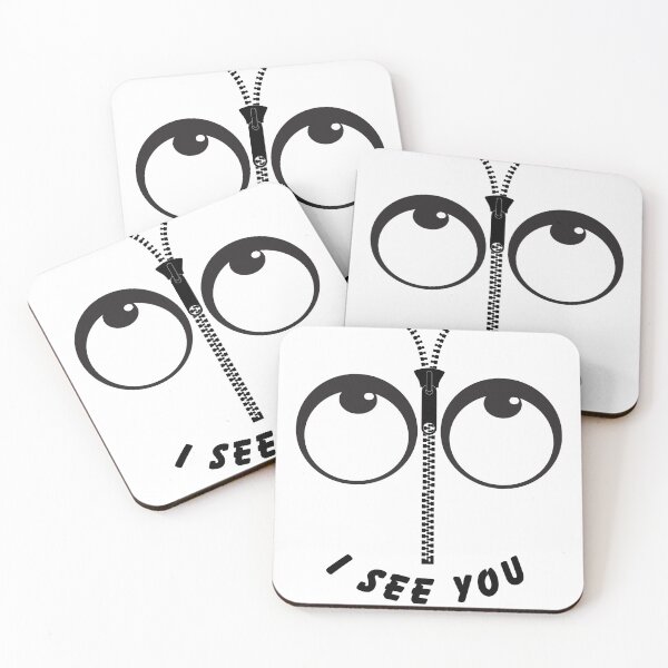 Item preview, Funny Zipper Eyes Design | I See You Meme Graphic | Minimalist Funny Face Black and White Aesthetic designed and sold by Aura Design.