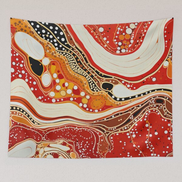 Item preview, Aboriginal Inspired Dot Art - Lava Waves designed and sold by GrinGalore.