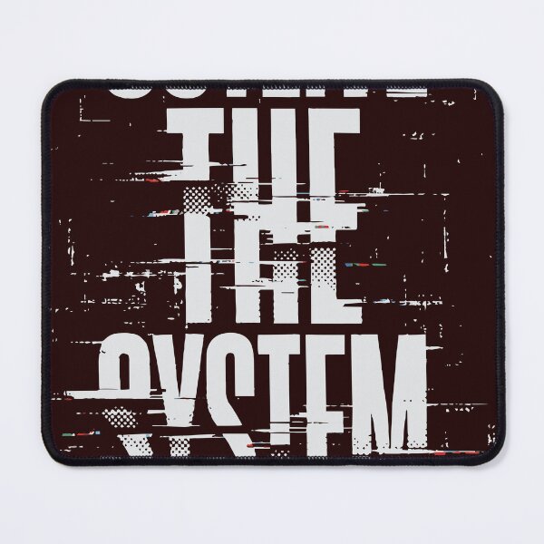 Item preview, Brutalist white text OUTLIVE THE SYSTEM with digital glitch effects and halftone dots. Features scan lines and data corruption texture on solid black designed and sold by Dejbar.