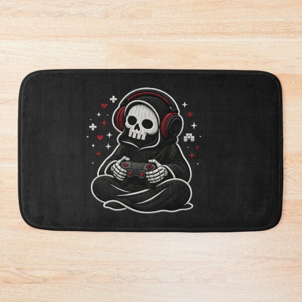 Item preview, Grim Reaper Gaming Chill Mode Cute Gothic Gamer Embroidery Design designed and sold by ColorSplash123.