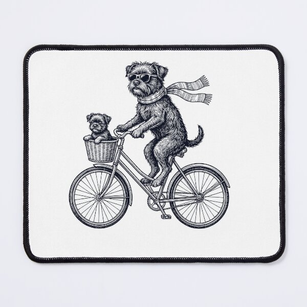 Item preview, Vintage Affenpinscher Riding Bike Bicycle Cycling Dog Lover designed and sold by DoodleTortle.