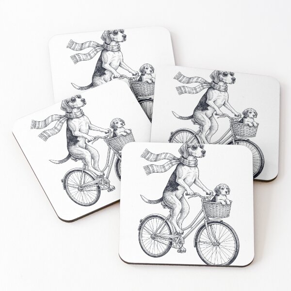 Item preview, Vintage American Foxhound Riding Bike Bicycle Cycling Dog Lover designed and sold by DoodleTortle.