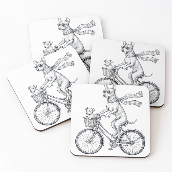 Item preview, Vintage American Hairless Terrier Riding Bike Bicycle Cycling Dog Lover designed and sold by DoodleTortle.