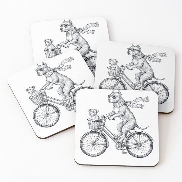Item preview, Vintage American Pit Bull Terrier Riding Bike Bicycle Cycling Dog Lover designed and sold by DoodleTortle.
