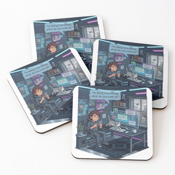 Item preview, Keyboard Helper Cat – Funny Pixel RPG Work Chaos designed and sold by PawMic.