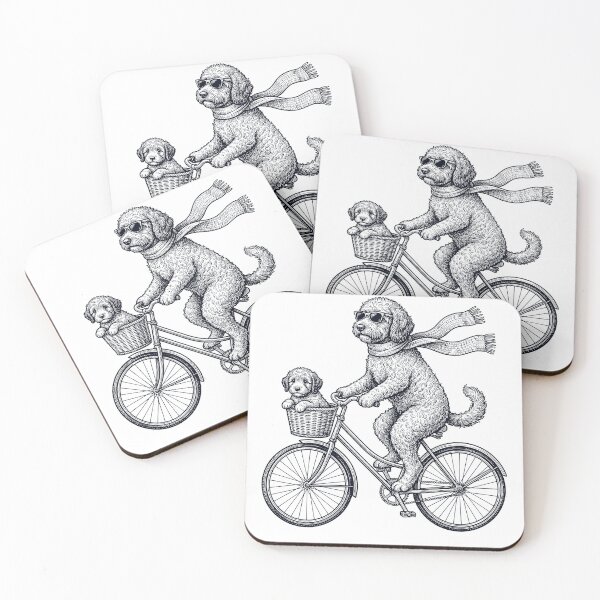 Artikelvorschau, Vintage Barbet Fahrradfahren Hundeliebhaber entworfen und verkauft von DoodleTortle.