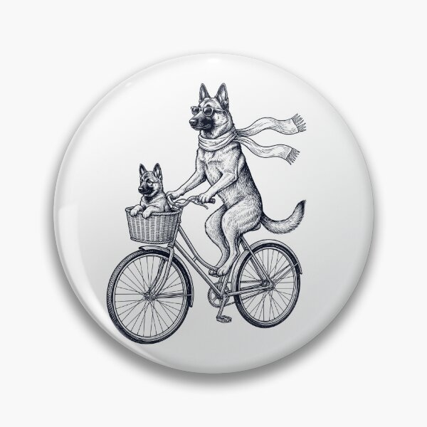 Item preview, Vintage Belgian Shepherd Riding Bike Bicycle Cycling Dog Lover designed and sold by DoodleTortle.